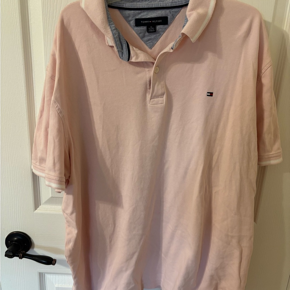 Tommy Hilfiger Men's Light Pink XL Polo Shirt